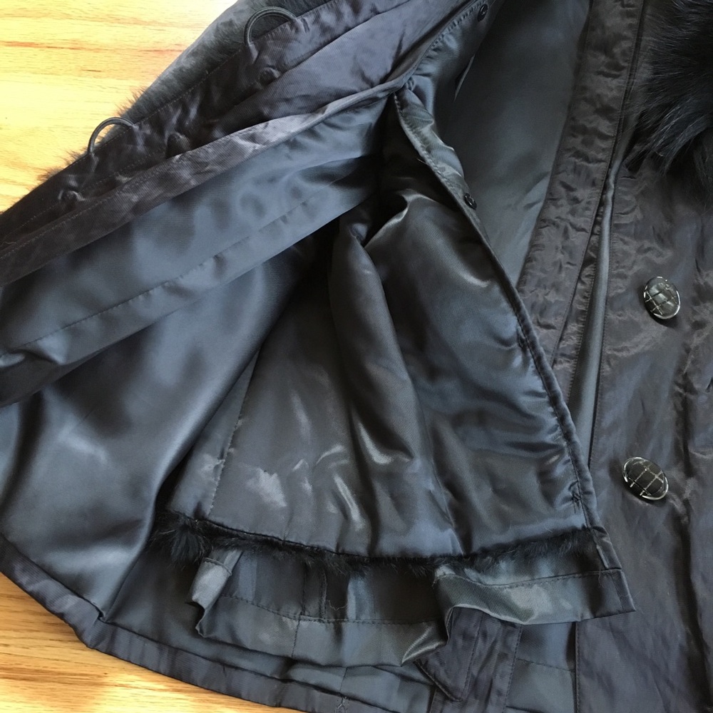 Prodi Fox Fur Trim W/Rabbit Fur Lining Soft Girl Coat Vintage Inspired - Picture 7 of 8